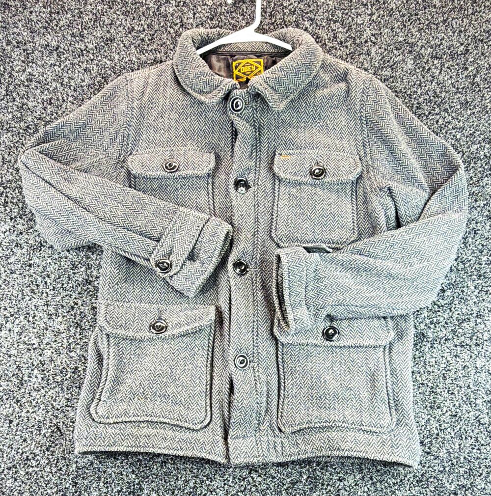 OBEY Gray Military Jacket Button Zip Lined Point Collar Pockets Men’s M